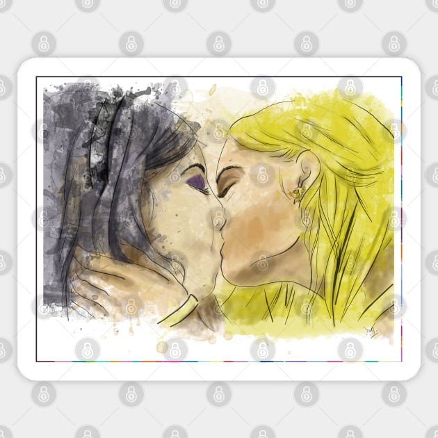 Deanoru: a surprise kiss Sticker by ManuLuce